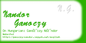 nandor ganoczy business card